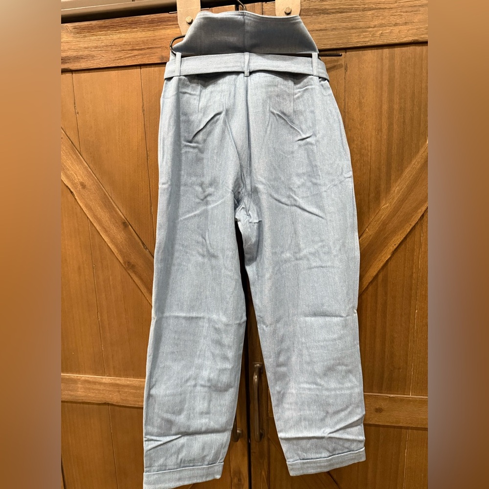 Choosy Stylish Light‎ Denim Paperbag Women's Pants - Picture 4 of 4